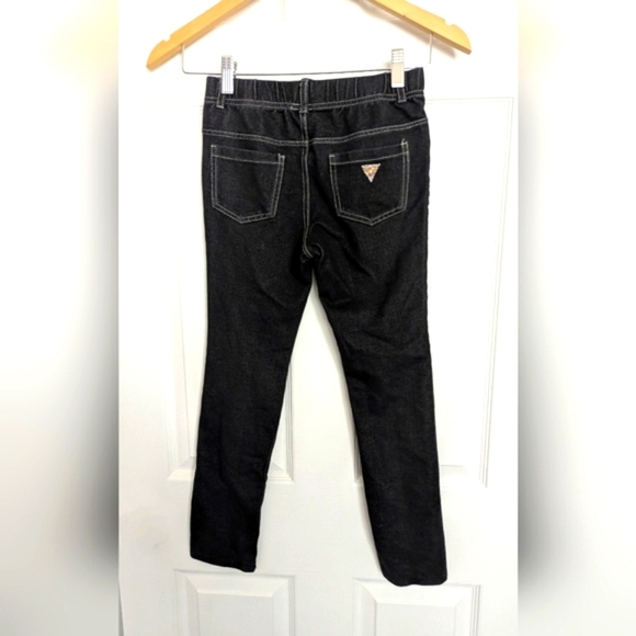 Guess Kids (Size 10) Black Leggings With Rhinestones On Back Pocket - Picture 3 of 9